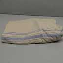 DII French Stripe Dining Table Collection Farmhouse Style Tablecloth, 70 Inches Round, Taupe/Blue