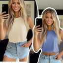 Cunno 2 Pack Women's Sleeveless Tank Tops, Casual Loose Fit T Shirts Solid Color Tunic Crew Neck Summer Shirts Tee (XL)