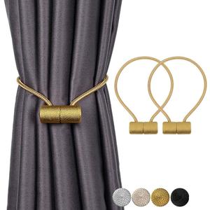 2 x 2pcs Magnetic Curtain Tiebacks, Strong Magnetic Window Curtain Tiebacks Decorative Rope Holdbacks Drapery Curtain Tie Backs for Window Draperies Hold Curtains Drape Ties Backs