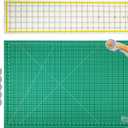 WA Portman Self Healing Cutting Mat & Rotary Cutter Set 45mm Rotary Cutter for Fabric with 5 Extra Blades with 24x36 Fabric Cutting Mats for Crafts & 6x24 Acrylic Quilting Rulers 3pc Sewing Kit, Black