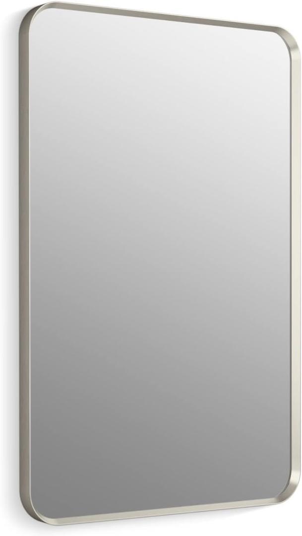 Kohler Essential 24 in. W x 36 in. H Rectangular Framed Wall Mount Bathroom Vanity Mirror in Brushed Nickel