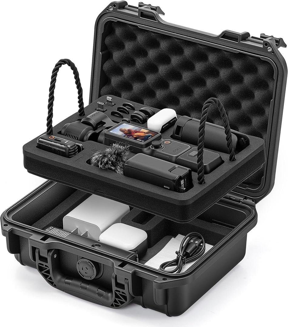 STARTRC PHOTO OSMO Pocket 4/3 Hard Case, Double-layer Waterproof Hard Case for DJI Pocket 3/4 Creator Combo Accessories, Multifunctional Large Capacity Storage Bag
