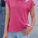 Cicy Bell Womens Summer Cap Sleeve Tank Tops Casual Crew Neck Tshirts Trendy Loose Fit Basic Tee Shirts (Gray)