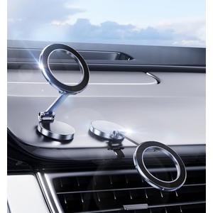 CXTX for Magsafe Phone Holder, Car Mount Folding & 360° Rotation Magnetic Phone Holder for Car Strong Magnets iPhone Car Mount Hands Phone Holders for Your Car Dash Fits iPhone17 16 15Pro Max (Black)