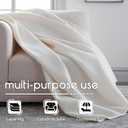 Vellux Queen Size Blanket - All Season Luxury Warm Micro plush Lightweight Thermal Fleece Blankets - Perfect For Couch Bed Sofa - Breathable Bed Blankets Queen Size - Hotel Quality (90x90 Inch, Ivory)