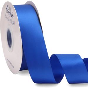 Ribbli Royal Blue Satin Ribbon Double Faced Satin 1-1/2 Inch x Continuous 50 Yards-Blue Ribbon for Gift Wrapping Crafts Wedding Decoration Bows Bouquet Floral Arrangement