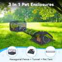 Outdoor Cat Enclosures for Cats Indoor, Patio Portable Mesh Cat Tent, Tunnel, Playhouse with Free Carry Bag & Metal Rod for Multiple Cats and Small Animals, Includes Playpen+Tent+Pet Tunnel