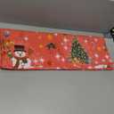 TruDelve Plastic Christmas Tablecloth Rectangle Red Vinyl Christmas Table Cloth Oblong Xmas Table Cover with Snowman for Party (54'' x 72'', Snowman)