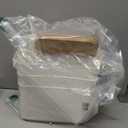 Ohmlove 4 Packs Storage Bins with Bamboo Lids - Plastic Storage Containers with Lids Stackable Storage BoxStorages Baskets for Organizing Desktop Closet Playroom Classroom Office,White