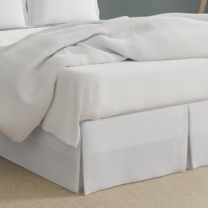Bed Makers Never Lift Your Mattress Wrap Around Bed Skirt, Classic Style, Low Maintenance Wrinkle Resistant Fabric, Traditional 14 Inch Drop Length, King, White
