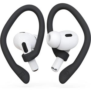 DamonLight Ear Hooks 2 Pairs for AirPods Pro 2 & 1, AirPods 4 & 3, Anti-Slip Comfortable Fit, Ergonomic Design, Accessories (Medium, Black)