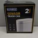 ELPHECO Automatic Motion Sensor Trash Can - 2 Gallon Slimline for Bathroom, Bedroom, Kitchen, Office - White with Gold Trim