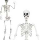 7.9Ft/240cm Halloween Giant Skeleton Life Size Skeleton Full Body Plastic Human Skeleton with Adjustable Joints for Halloween Outdoor Indoor Decoration