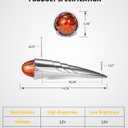 Partsam Glass Watermelon Cab Lights Amber Torpedo LED Top Marker Hi/Low Beam Roof Running Turn Signal Lights with Die-Cast Chromium Alloy Base for Peterbilt Freightliner Mack Heavy Trucks (1PCS)