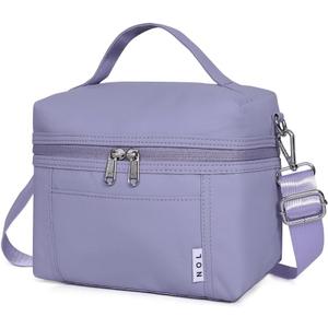 NOL Natural Organic Lifestyle Insulated Lunch Bags for Women Cooler Bag Lightweight Nylon Waterproof Lunch Box For Work (Small, Light purple) (Small (4 Liters))