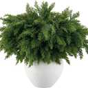 12 Pcs Real Touch Norfolk Pine Branch  18" Artificial Christmas Green Plants Branches, Faux Greenery Pine Stems Fake Cedar Picks for Vase DIY Crafts, Christmas Picks Indoor Home Decor