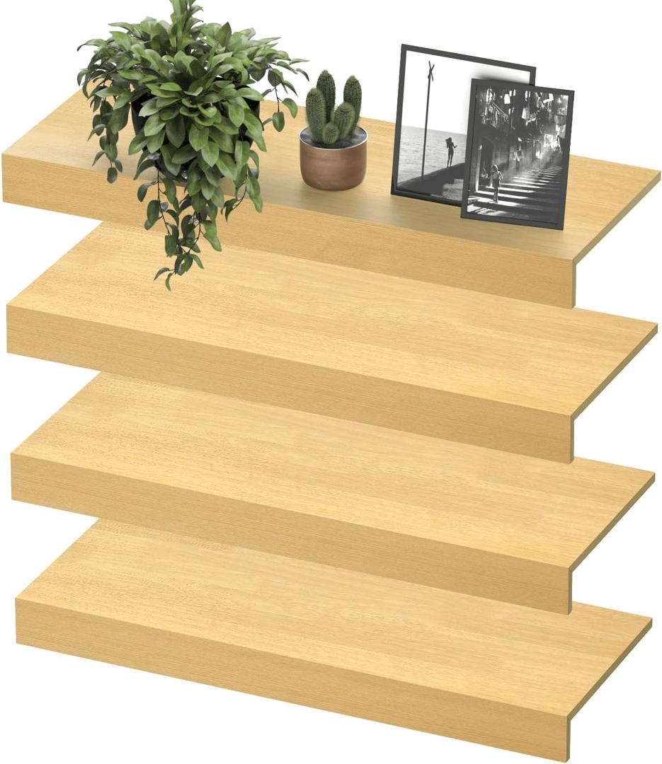 Wooden Wire Shelf Covers for Pantry & Closet  Wire Rack Covers for Shelves, Durable Wood Shelf Covers for Kitchen, Laundry Room, Storage Organization(Yellow Oak,24in*16in)