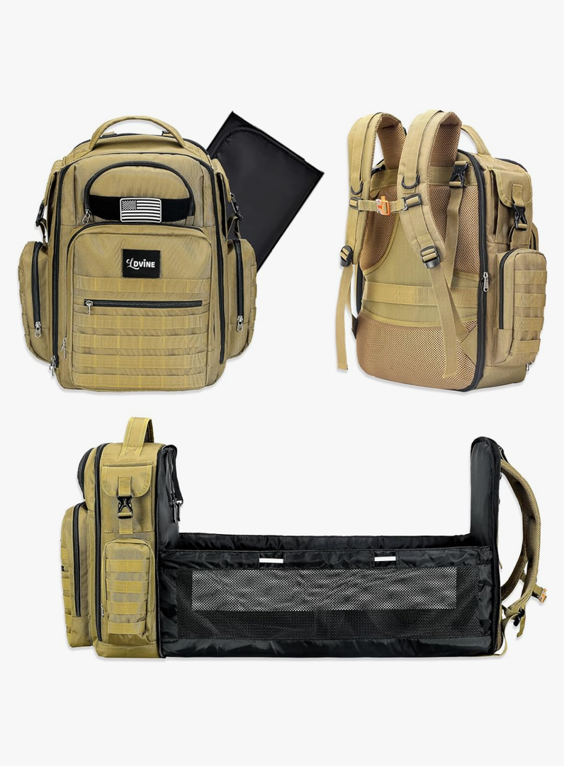 Diaper Bag Backpack | Multifunction Dad Diaper Bag |Travel Diaper Bag for Baby Boy & Girl | Mens diaper Changing Bags (Brown)