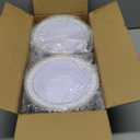 Goodluck 100 Pack Plastic Bowls with Gold Rim, 12oz Disposable Soup Bowls, Heavy Duty Dessert Bowls for Weddings, Parties, Dinners, Catering, Thanksgiving and Everyday Use