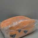 Sea Team Round Cotton Rope Storage Basket with Lid, Halloween Pumpkin Woven Storage Bin, Pot, Caddy, Organizer, Container for Snacks, Towels, Plants, 10 x 7.5 Inches (Small, Orange)