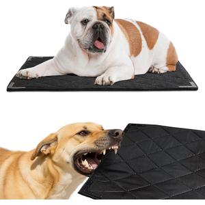 BALAPET Durable Chew Proof Dog Bed with Metal Rivet Corner for Medium Dogs, Stable Kennel Pad Mat for Teething Puppy, Durable Indoor Outdoor Crate Pad for Medium Dog Crates, 35"x22" (Black)