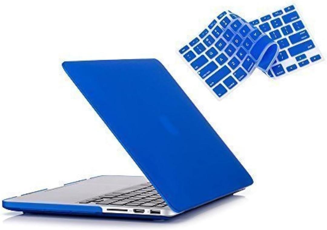 RUBAN Case For MacBook Retina Pro 15 inch A1398 (2015-2012) , Plastic Smooth Matte Hard Case Shell with TPU Keyboard Cover, Navy Blue