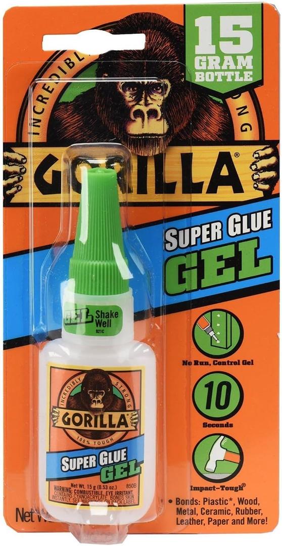 Gorilla Super Glue Gel, 15 g, Clear (24 Pack)