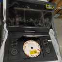 15.7" Portable DVD Player with 14.1" Large HD Screen, 6 Hrs Rechargeable Battery, FM Out, Sync TV, USB, SD Card and Multiple Disc Formats, Dual Speaker, Black