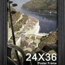 24x36 Poster Frame, Vintage Black 24 x 36 Poster Frame with HD Plexiglass Durable for Horizontal or Vertical Wall Mounting, 1 Pack