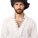 Renaissance Hat Men Medieval Beret Tudor Hat Ren Faire Muffin Cap Minstrel Costume Accessory