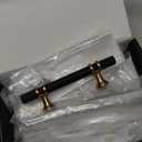 Asidrama 10 Pack 3 Inch(76mm) Knurled Matte Black and Champagne Bronze Kitchen Cabinet Handles, Cabinet Pulls Kitchen Cabinet Hardware Cupboard Handles Drawer Pulls (3" Hole Center)