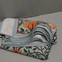 ISAENNE Designer Bohemian Linen Green Small Square Tablecloth,Floral Indoor Table Cloth,Stain Resistant Home Decor Tablecloths for Dining Thanksgiving Kitchen Party Christmas,67"*67"-Naples