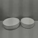 MALACASA 12 Pieces Porcelain Dinnerware Set, Modern White Dish Set for 4, Premium Serving Plates and Bowls Sets, Chip and Scratch Resistant Dishware Sets Kitchen Dishes Dining Ware Set, Series LEAH