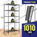 Romorgniz 5-Tier Shelf 1010LBS Storage Shelves Adjustable Wire Shelving Metal Shelving Unit Storage Rack for Kitchen Pantry Closet Laundry School Commercial 59.4" Hx21.5 W x13.6 D