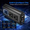 300W Power Inverter DC 12V to 110V AC Car Inverter with TypeC 30W & 3 USB-A interfaces, Dual AC Adapter for Laptops Charger