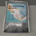 Electric Heated Blanket Throw Size 50"x60" - Flannel & Sherpa Fabric Dual-Sided, 6 Heat Settings & 3 Hours Auto Off, Soft & Cozy Warming Throw for Home, Office, or Bed, Machine Washable, Light Gray