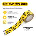 4 x Huakaile Watch Your Step Caution Tape 1.97in x 16.4Ft, Non Skid Tape Yellow Black Waterproof, Anti-Slip High Traction Safety Grip Tape for Stairs Steps Ladder, Indoor Outdoor Treads (A)