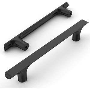 Amerdeco 10 Pack Matte Black Cabinet Pulls 5 Inch(128MM) Hole Centers Kitchen Cabinet Handles Hardware Kitchen Handles for Cabinets Cupboard Handles Drawer Pulls ZH0028