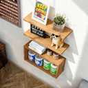 Wall Mounted Floating Shelf, c Long for Bedroom Living Room Kitchen Staircase Bathroom Above Toilet Wall Decoration Book Storage Room Decoration (3piece Set) Natural Wood Color