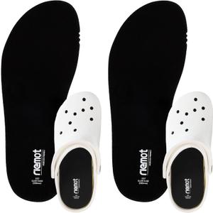 riemot 2 Pairs Memory Foam Insoles for Crocs Clogs Garden Shoes,Wide Thin Replacement Shoe Inserts for Nurse Shoes,Chef Shoes,Sole Inserts for Women/Men Black EU43-44/US 10