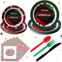 Yungyan 120 Pcs Arab American Heritage Month Decorations 2026 Arab American Heritage Month Gifts Disposable Dinnerware Sets Paper Plates and Napkins Party Supplies for Celebration Gathering Party