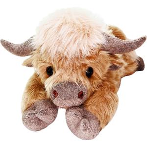 uoozii 20" | 4 Pounds Highland Cow Weighted Stuffed Animals with Unscented Microwavable Heating Pad, Cute Coolable Heatable Weighted Plush Warm Gift for Kids & Adults