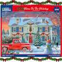 White Mountain Home For The Holidays Christmas Puzzles 1000 Pieces Winter Puzzle for Adults and Family