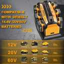 20V Max Battery RapidMeanwhile Fast Charger 6-Ports,Charger Station forDewalt 20V/60v MMaxBatterySimultaneousCharging of 6 Port Each3A,Compatible with Dewalt12V/20V 60v Multi BatteryTools