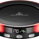 Gaiatop Coffee Mug Warmer for Desk, 3 Temp Settings, 2-9Hrs Timer, 3 Colorful Romantic Atmosphere Light Modes, Stocking Stuffers, Beverage Heating Plate with Digital Display for Candle Tea Milk Black