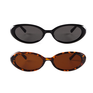 JUDOO Tiny Small 90s Sunglasses for Women Men Retro Oval Tinted Glasses 2 Pack