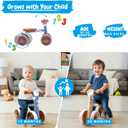 bicystar Baby Balance Bike with Adjustable Handlebars, Rear Wheel, Colorful Lighting, Best Gift for 12-36 Months