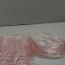 YANWE1 Short Glass Vases, Set of 2 Pink Glass Vases for Tulips, Ribbed Vase for Flowers, Modern Small Vase for Living Room, Dining Room, Bathroom, Desk, Shelf, Wedding, Office