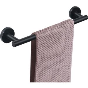 NearMoon Bath Towel Bar, Bath Accessories Thicken Stainless Steel Shower Towel Rack for Bathroom, Towel Holder Wall Mounted (2 Pack, Matte Black, 16 Inch)