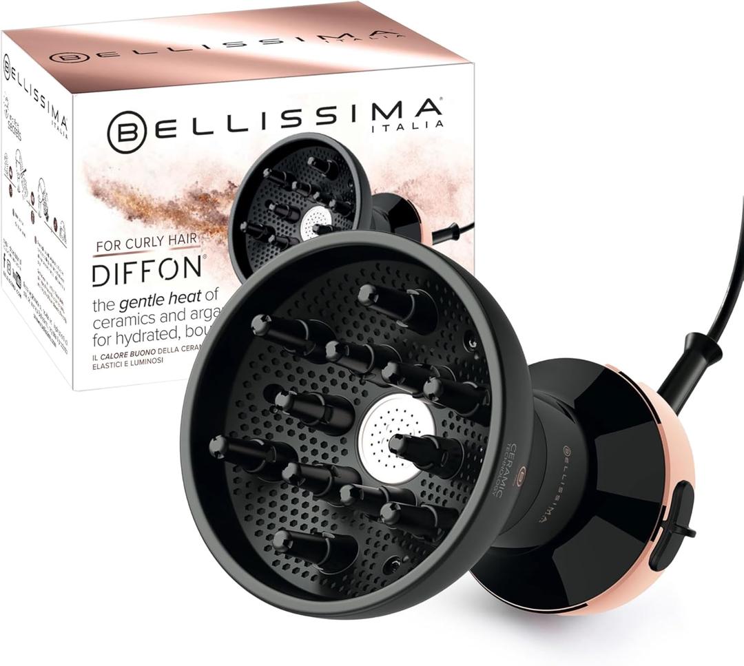 Bellissima Diffon Hair Diffuser and Ceramic Curly Hair Dryer  DF1 5000  Lightweight and Compact